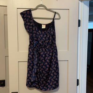 Tommy Girl navy printed dress w/ ruffle detail